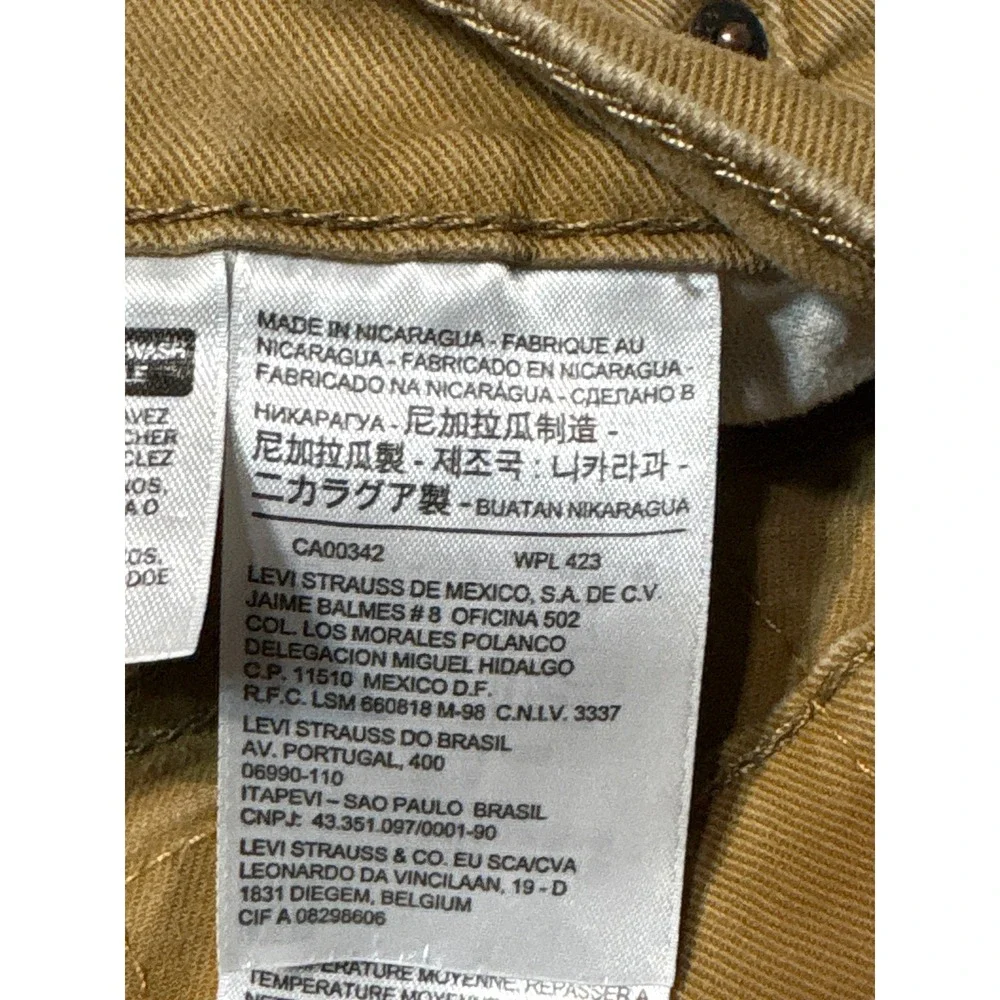 Levis 513 Slim Fit Pants Mens 32x30 Tan Khaki Brown Stretch Chino Trousers